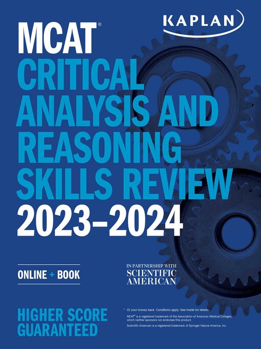 Title details for MCAT Critical Analysis and Reasoning Skills Review 2023-2024: Online + Book by Kaplan Test Prep - Wait list